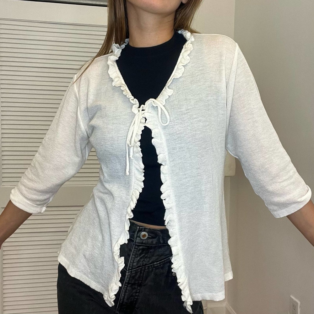 Cute layering cover up white sheer fabric y2k kpop